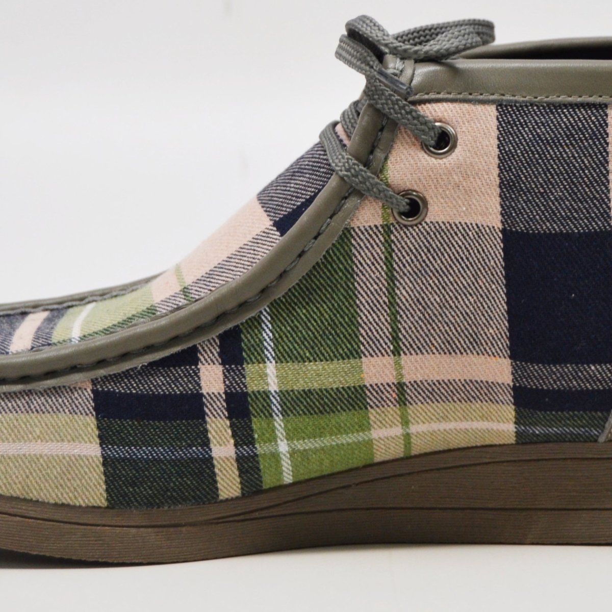 BritiSh Walkers New Castle – Multicolor Plaid Men’s Limited Edition Chukka Boot | Artistic Color - Block Design With Premium Luxe Detail Three Quarters by British Walkers – Don't Panic Shoes