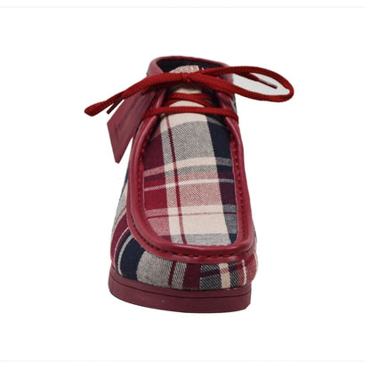 BritiSh Walkers New Castle – Multicolor Plaid Men’s Limited Edition Chukka Boot | Artistic Color - Block Design With Premium Luxe Detail Three Quarters by British Walkers – Don't Panic Shoes