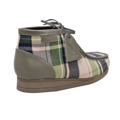 BritiSh Walkers New Castle – Multicolor Plaid Men’s Limited Edition Chukka Boot | Artistic Color - Block Design With Premium Luxe Detail Three Quarters by British Walkers – Don't Panic Shoes