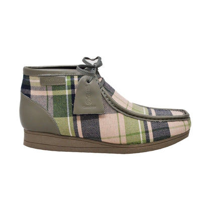 BritiSh Walkers New Castle – Multicolor Plaid Men’s Limited Edition Chukka Boot | Artistic Color - Block Design With Premium Luxe Detail Three Quarters by British Walkers – Don't Panic Shoes