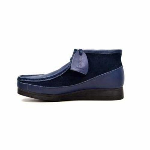 BritiSh Walkers New Castle – Navy Leather & Suede Men’s Chukka Boot | Sharp Two - Tone Craft With Modern British Style Shoes by British Walkers – Don't Panic Shoes