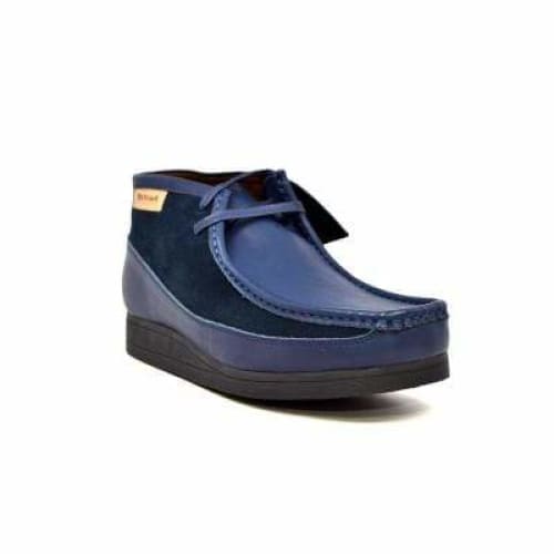 BritiSh Walkers New Castle – Navy Leather & Suede Men’s Chukka Boot | Sharp Two - Tone Craft With Modern British Style Shoes by British Walkers – Don't Panic Shoes