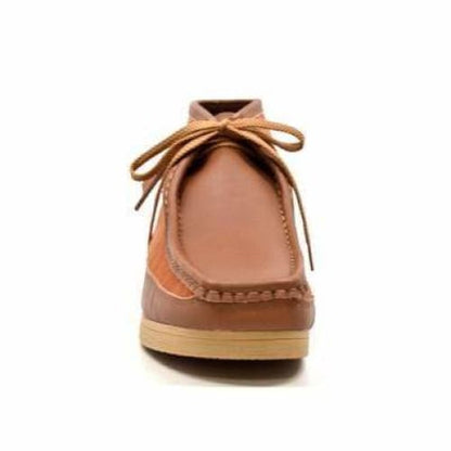 BritiSh Walkers New Castle – Tan Cognac Leather & Suede Men’s Chukka Boot | Warm Two - Tone Craft With Timeless British Ease Shoes by British Walkers – Don't Panic Shoes