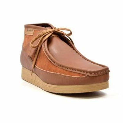 BritiSh Walkers New Castle – Tan Cognac Leather & Suede Men’s Chukka Boot | Warm Two - Tone Craft With Timeless British Ease Shoes by British Walkers – Don't Panic Shoes
