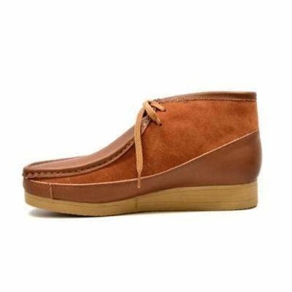 BritiSh Walkers New Castle – Tan Cognac Leather & Suede Men’s Chukka Boot | Warm Two - Tone Craft With Timeless British Ease Shoes by British Walkers – Don't Panic Shoes