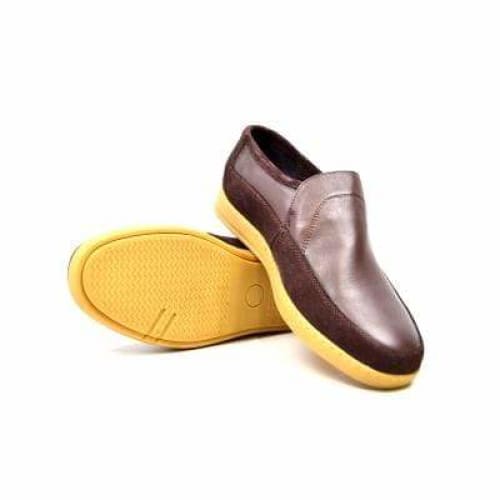 British Walkers Norwich Bally Style Men's Brown Suede and Leather Slip Ons