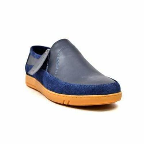 British Walkers Norwich Bally Style Men's Navy Blue Suede and Leather Slip Ons