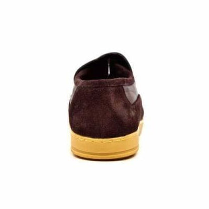 British Walkers Norwich Bally Style Men's Brown Suede And Leather Slip Ons Shoes by British Walkers – Don't Panic Shoes