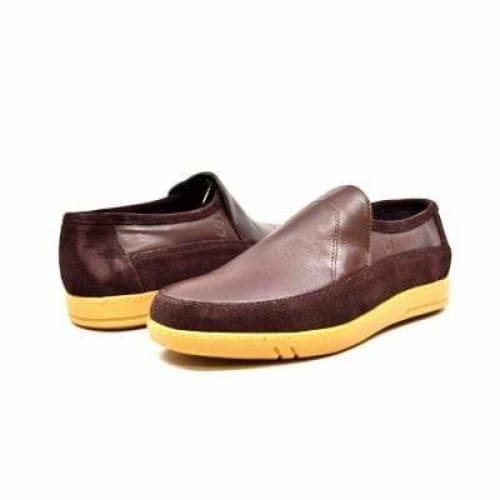 British Walkers Norwich Bally Style Men's Brown Suede And Leather Slip Ons Shoes by British Walkers – Don't Panic Shoes