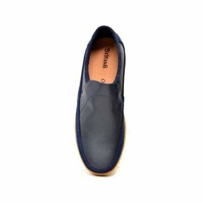 British Walkers Norwich Bally Style Men's Navy Blue Suede And Leather Slip Ons Shoes by British Walkers – Don't Panic Shoes