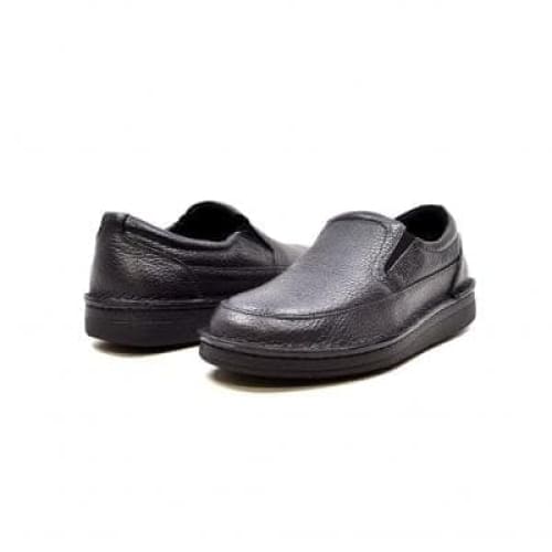 British Walkers Nottingham Men's Black Leather Leather Casual Slip On Shoes