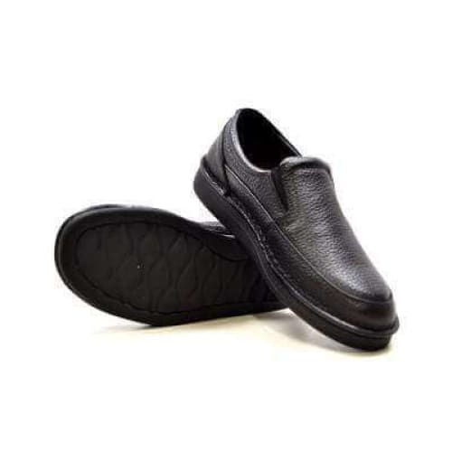 British Walkers Nottingham Men's Black Leather Leather Casual Slip On Shoes