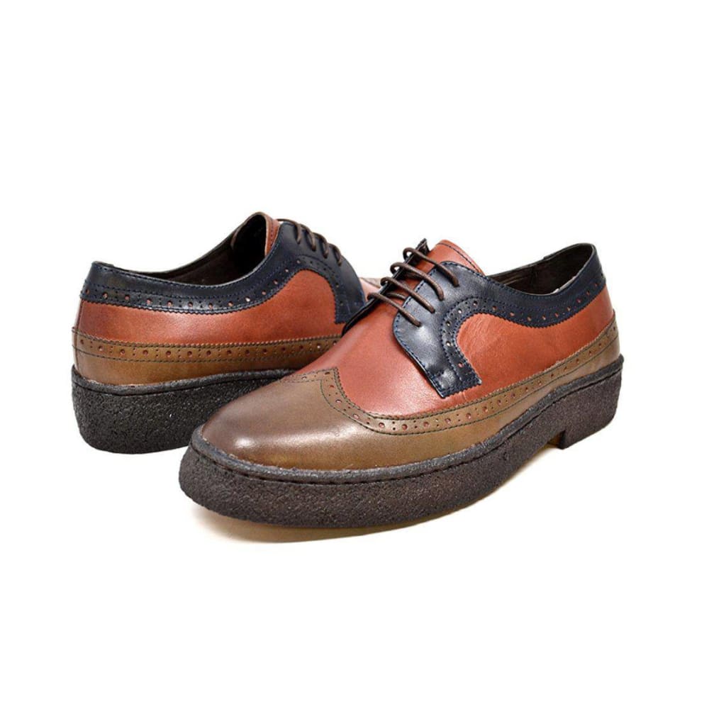 British Walkers Original Playboy Low Top Men's Three Tone Leather Wingtip Oxfords Shoes by British Walkers – Don't Panic Shoes