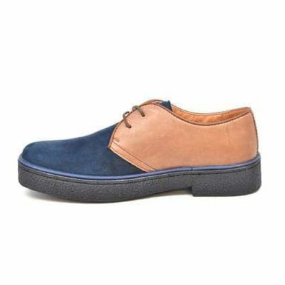 British Walkers Playboy Classic Men's Tan And Navy Leather Low Cut Oxfords Shoes by British Walkers – Don't Panic Shoes