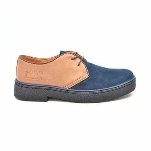 British Walkers Playboy Classic Men's Tan And Navy Leather Low Cut Oxfords Shoes by British Walkers – Don't Panic Shoes