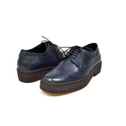 British Walkers Playboy Low Top Wingtips Men's Navy Blue Leather Oxfords Chukka Boots Shoes by British Walkers – Don't Panic Shoes