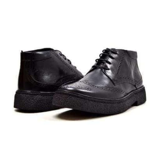 British Walkers Playboy Men's Black Leather Wingtip Tpr Boots