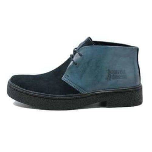 British Walkers Playboy Men's Navy Blue Leather And Suede Chukka Boots Shoes by British Walkers – Don't Panic Shoes