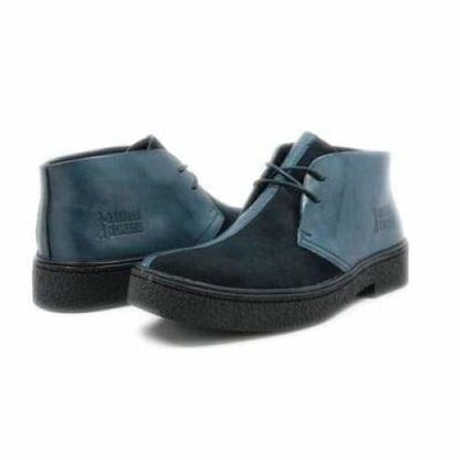 British Walkers Playboy Men's Navy Blue Leather And Suede Chukka Boots Shoes by British Walkers – Don't Panic Shoes