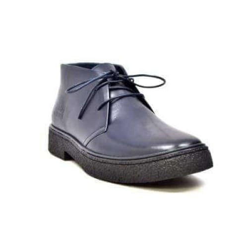 British Walkers Playboy Men’s Navy Blue Leather Chukka Boots