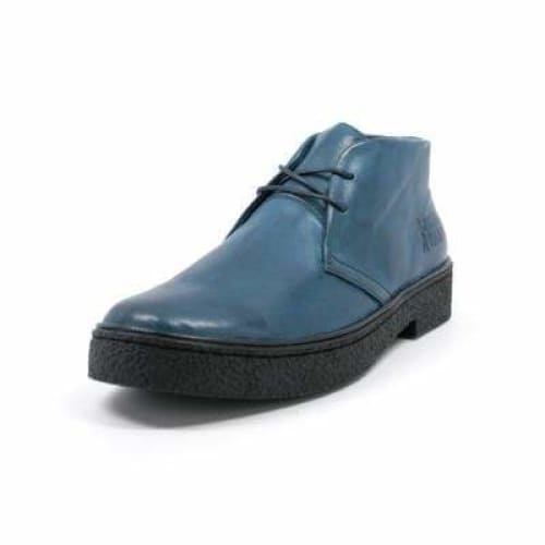 British Walkers Playboy Men's Steel Blue Leather Ankle Boots