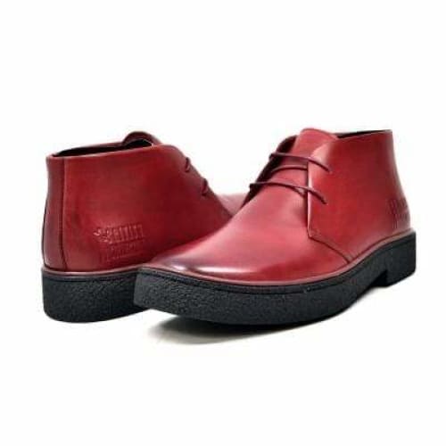 British Walkers Playboy Men’s Wine Red Leather Chukka Boots