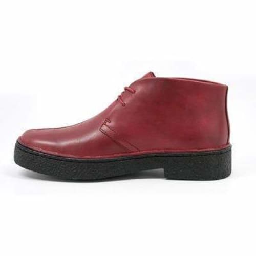 British Walkers Playboy Men's Wine Red Leather and Suede Split Toe Chukka Boots