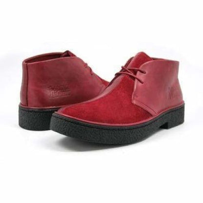 British Walkers Playboy Men's Wine Red Leather And Suede Split Toe Chukka Boots Shoes by British Walkers – Don't Panic Shoes