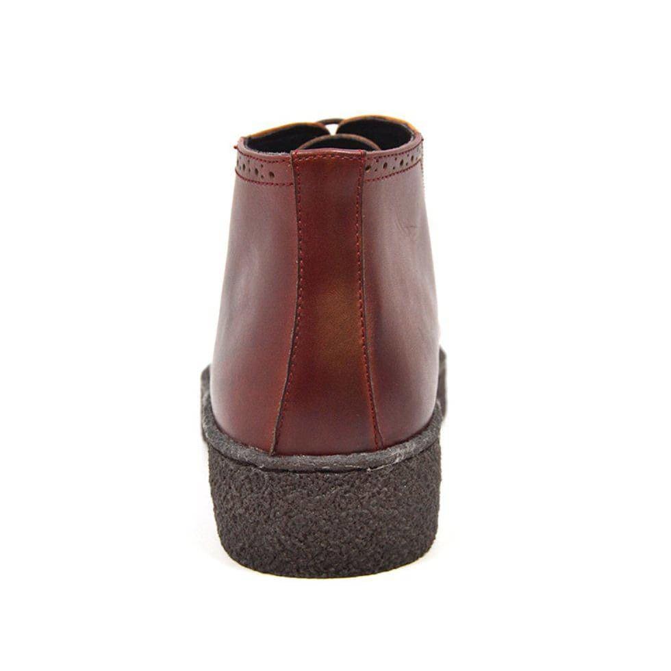 British Walkers Playboy Original Custom Made Men's Two Tone Oxblood Tan Leather High Top Wingtips Chukka Boots Shoes by British Walkers – Don't Panic Shoes