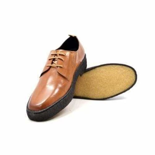 British Walkers Playboy Original Low Top Men's Cognac Leather Crepe Sole Oxfords Shoes by British Walkers – Don't Panic Shoes