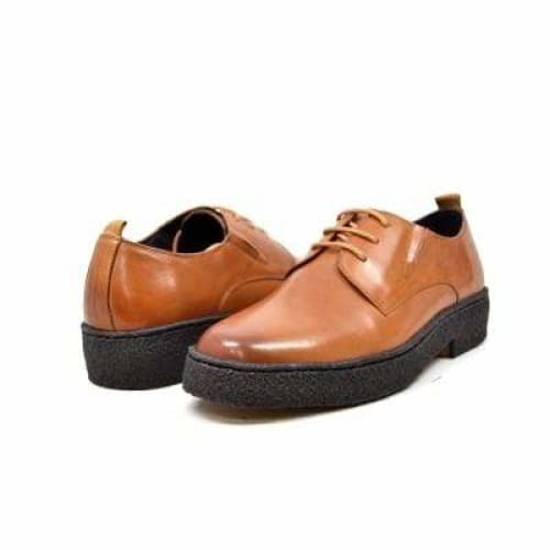 British Walkers Playboy Original Low Top Men's Cognac Leather Crepe Sole Oxfords Shoes by British Walkers – Don't Panic Shoes
