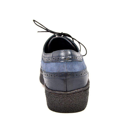 BritiSh Walkers Playboy Original Men’s Navy Blue Leather Wingtip Oxfords – Handcrafted Crepe Sole Classic With Timeless British Cool Shoes by British Walkers – Don't Panic Shoes