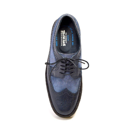 BritiSh Walkers Playboy Original Men’s Navy Blue Leather Wingtip Oxfords – Handcrafted Crepe Sole Classic With Timeless British Cool Shoes by British Walkers – Don't Panic Shoes