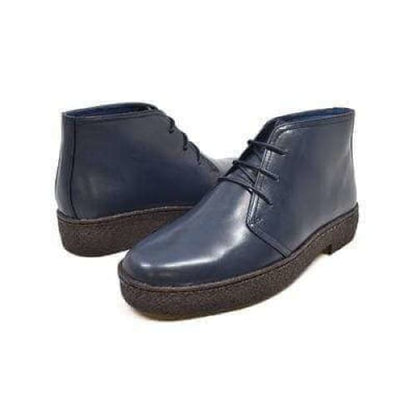 BritiSh Walkers Playboy Original – Navy Leather Men’s High - Top Chukka Boot | Premium Heritage Craft With Modern Luxe Style Shoes by British Walkers – Don't Panic Shoes