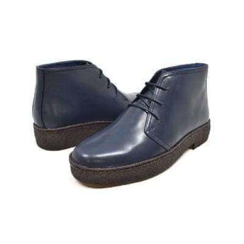 BritiSh Walkers Playboy Original – Navy Leather Men’s High - Top Chukka Boot | Premium Heritage Craft With Modern Luxe Style Shoes by British Walkers – Don't Panic Shoes