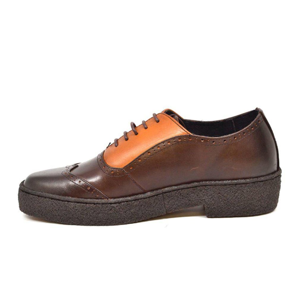 British Walkers Playboy Original Wingtips Men's Brown And Rust Leather Low Cut Oxfords Shoes by British Walkers – Don't Panic Shoes