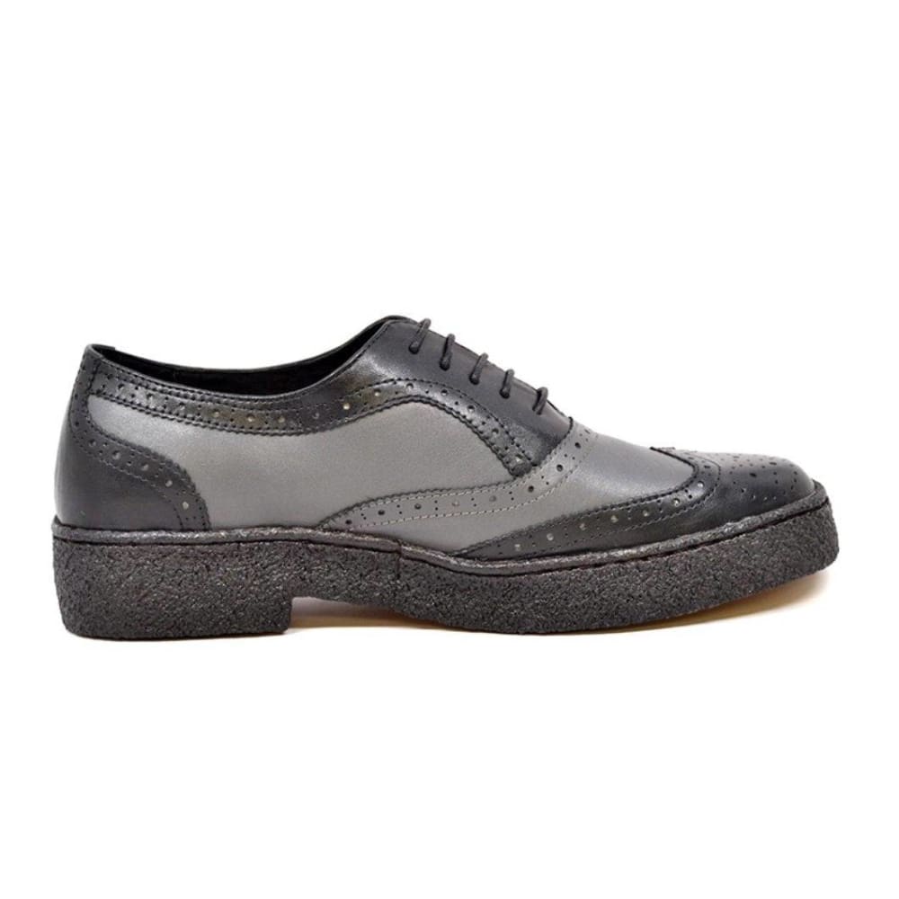 British Walkers Playboy Original Wingtips Men's Gray And Black Leather Custom Made Low Cut Oxfords Shoes by British Walkers – Don't Panic Shoes