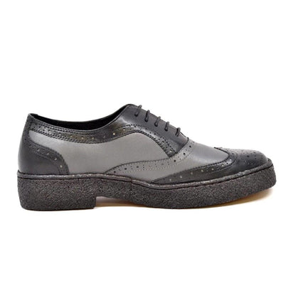British Walkers Playboy Original Wingtips Men's Gray And Black Leather Custom Made Low Cut Oxfords Shoes by British Walkers – Don't Panic Shoes
