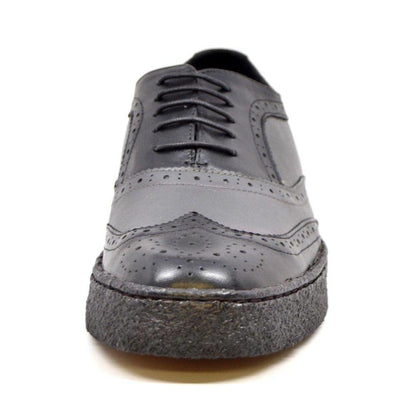 British Walkers Playboy Original Wingtips Men's Gray And Black Leather Custom Made Low Cut Oxfords Shoes by British Walkers – Don't Panic Shoes