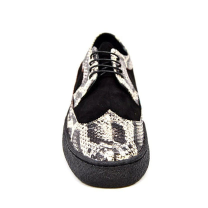British Walkers Playboy Originals Wingtip Men's Black Suede And Python Leather Low Cut Oxfords Shoes by British Walkers – Don't Panic Shoes