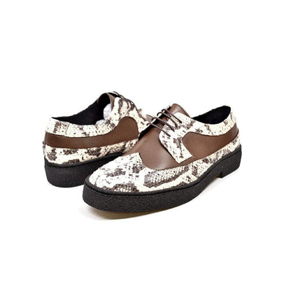 British Walkers Playboy Originals Wingtip Men's Brown Leather And Snake Skin Low Cut Oxfords Shoes by British Walkers – Don't Panic Shoes