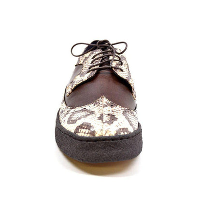 British Walkers Playboy Originals Wingtip Men's Brown Leather And Snake Skin Low Cut Oxfords Shoes by British Walkers – Don't Panic Shoes