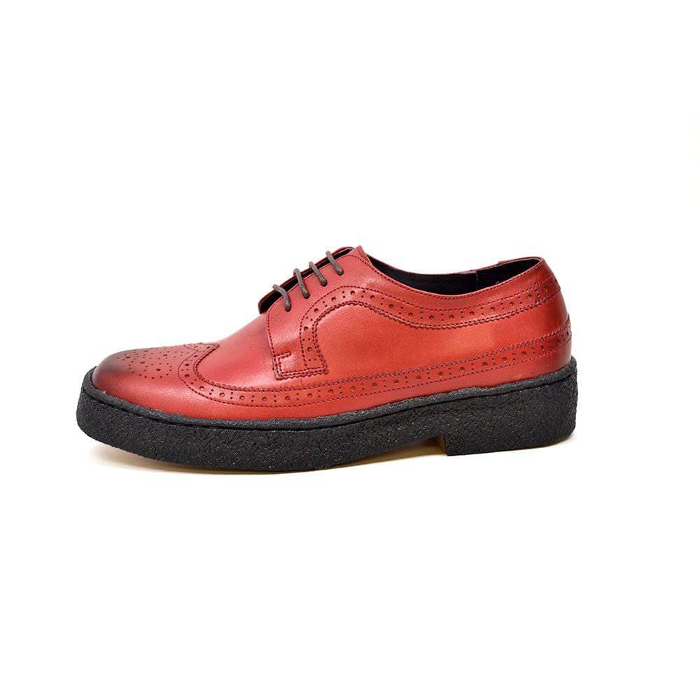 British Walkers Playboy Originals Wingtips Men's Brick Red Leather Low Cut Oxfords Shoes by British Walkers – Don't Panic Shoes