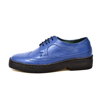 British Walkers Playboy Originals Wingtips Men's Cobalt Blue Leather Low Cut Oxfords Shoes by British Walkers – Don't Panic Shoes