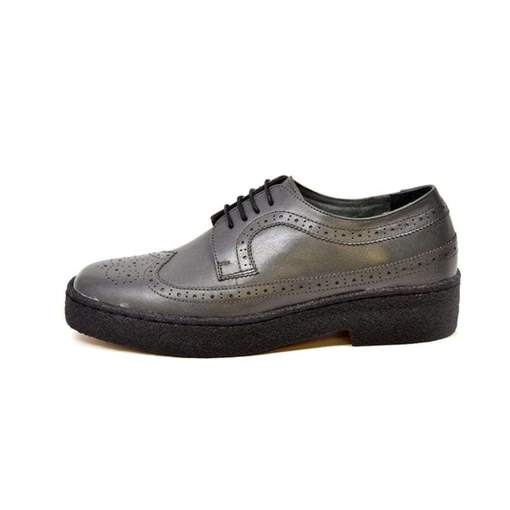 British Walkers Playboy Originals Wingtips Men's Dark Gray Leather Low Cut Oxfords Shoes by British Walkers – Don't Panic Shoes