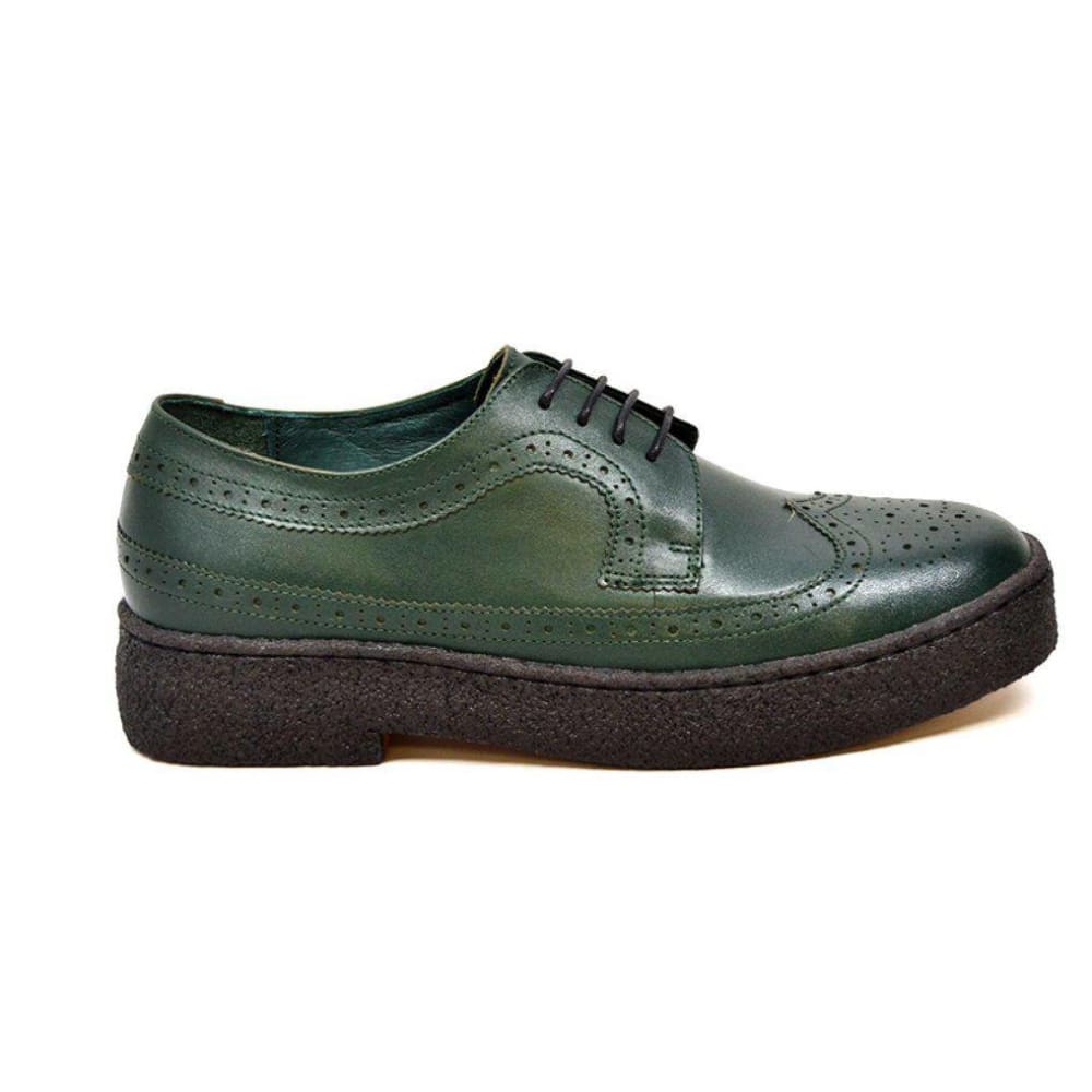 British Walkers Playboy Originals Wingtips Men's Hunter Green Leather Low Cut Oxfords Shoes by British Walkers – Don't Panic Shoes