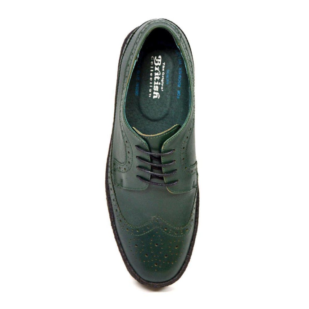 British Walkers Playboy Originals Wingtips Men's Hunter Green Leather Low Cut Oxfords Shoes by British Walkers – Don't Panic Shoes