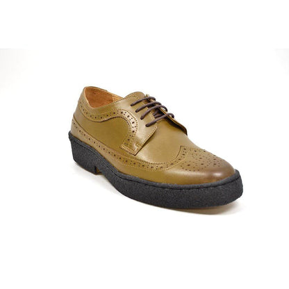 British Walkers Playboy Originals Wingtips Men's Olive Leather Low Cut Oxfords Shoes by British Walkers – Don't Panic Shoes