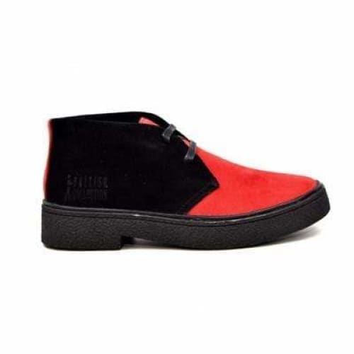 British Walkers Playboy Trinidad Men's Two Tone Red and Black Suede Chukka Boots