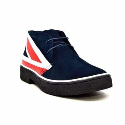 British Walkers Playboy Union Jack Men's Red White And Blue Suede Chukka Boots Shoes by British Walkers – Don't Panic Shoes
